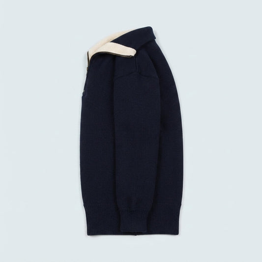 Submariners Quarter Zip Jumper — 100% British Wool | Brass Zip, Thumb Slot Cuffs