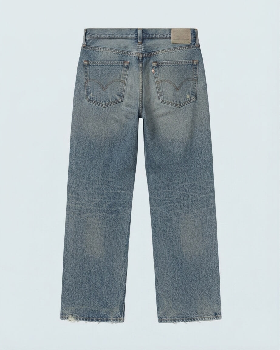 Cowboy Jean — 100% Cotton Denim | Loose Straight Leg, Raw Hem